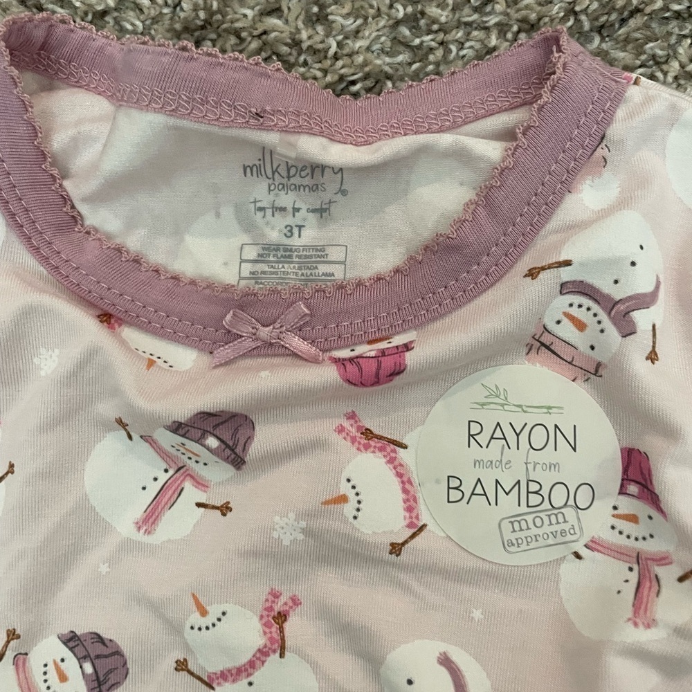 Pair of two NWT Milkberry 3t girl pj sets lightweight - Picture 10 of 10